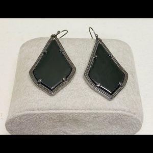 Kendra Scott gunmetal magnetite stone earrings